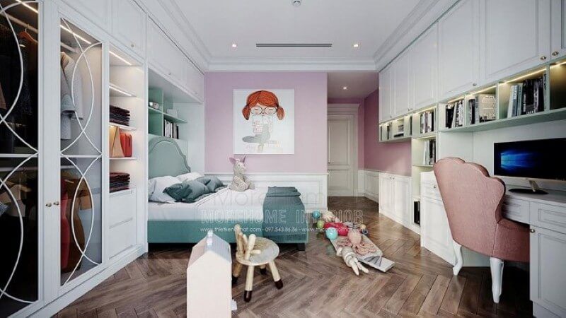 Sắp xếp nội thất phòng con gái đẹp, đáng yêu.