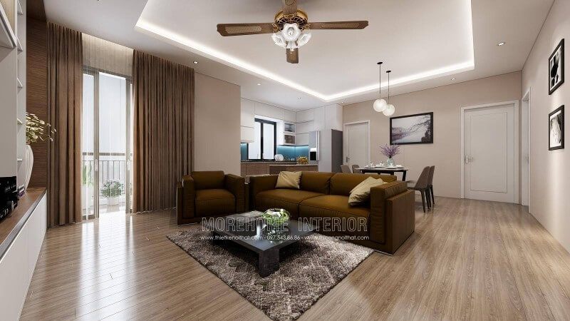 Nội thất phòng khách chung cư đơn giản đẹp mắt