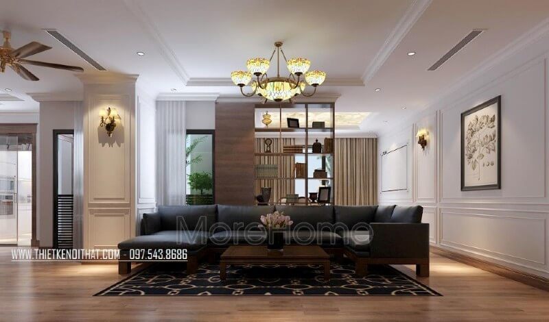 Trang trí nội thất phòng khách chung cư đẳng cấp với mẫu sofa hiện đại bọc da cao cấp