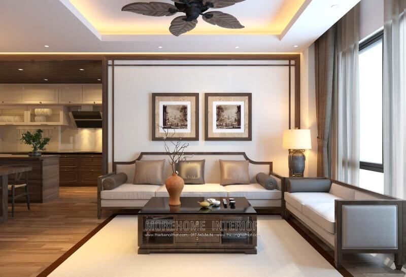 Đơn giản nhưng không nhàm chán với mẫu Sofa tân cổ điển 2 màu chủ đạo đen trắng tạo cảm giác sáng sủa cho phòng khách