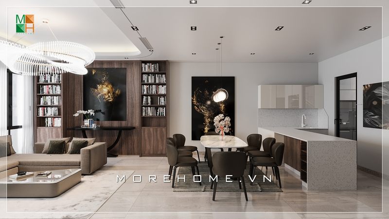 Kệ tủ trang trí gỗ hiện đại phòng khách tăng vẻ sang trọng và để đồ rất tiện lợi